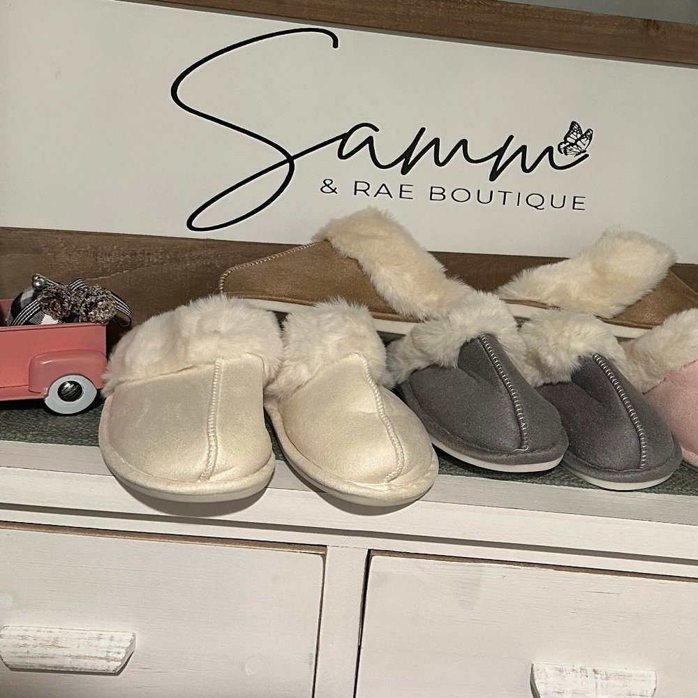 Fuzzy lined slippers